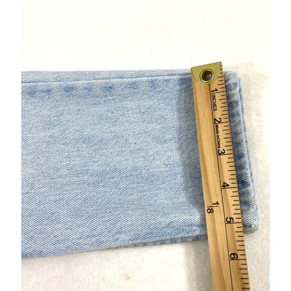 Vintage Guess Jeans Girls Sz 14 Light Wash Denim Straight Holes Distress Hi Rise - Picture 12 of 12